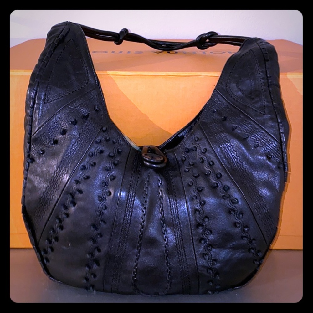 david & scotti “made on earth” leather handbag